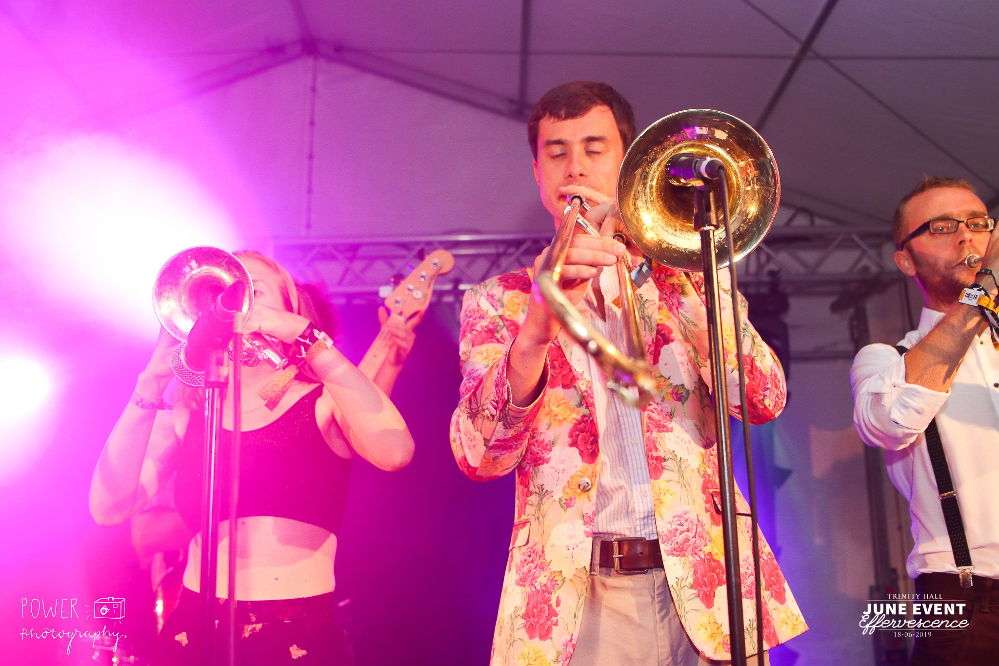 Nick playing the trombone at Trinity Hall June Event in Cambridge